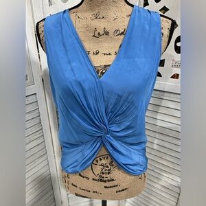 Ramy Brook Gerri Sleeveless Tie Knot Blouse Baby Blue